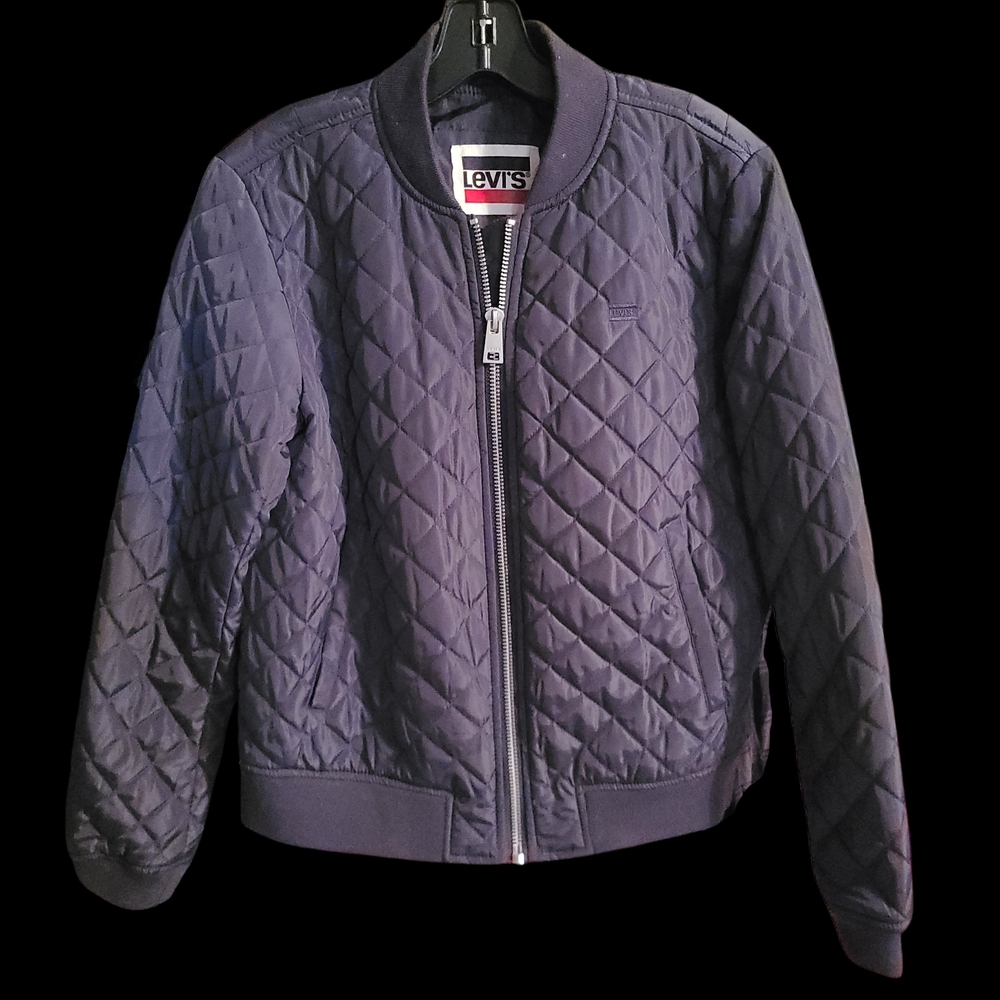 Levi's Quilted Blue Bomber Jacket - Picture 3 of 7